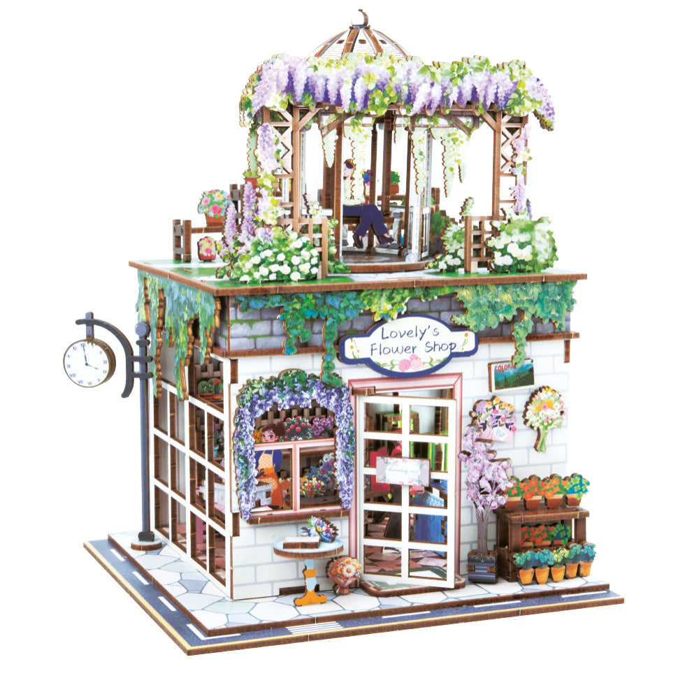 Uliczny Zakątek 3D z oświetleniem Kwiaciarnia - 243 elementów