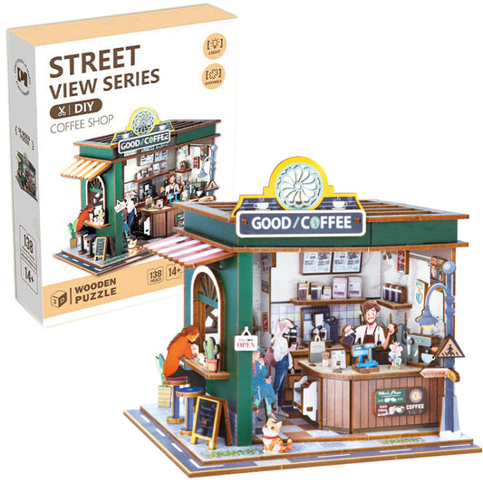 Uliczny Zakątek 3D z oświetleniem Kawiarnia - 120 elementów