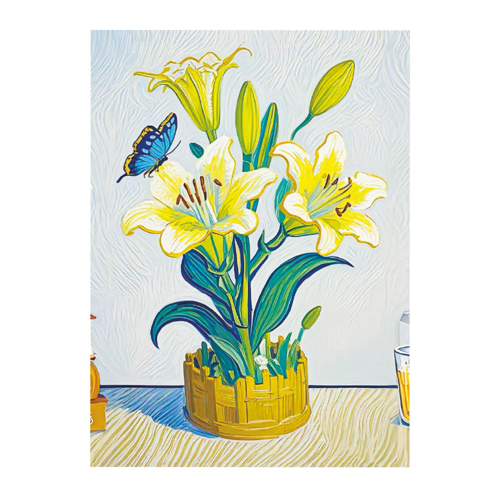 Drewniane puzzle 3D – Lilie w doniczce