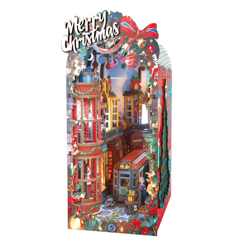 Książkowy Zakątek - Book Nook ze światełkiem – Świąteczna uliczka