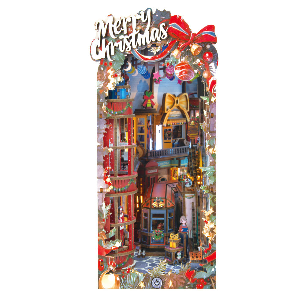 Książkowy Zakątek - Book Nook ze światełkiem – Świąteczna uliczka