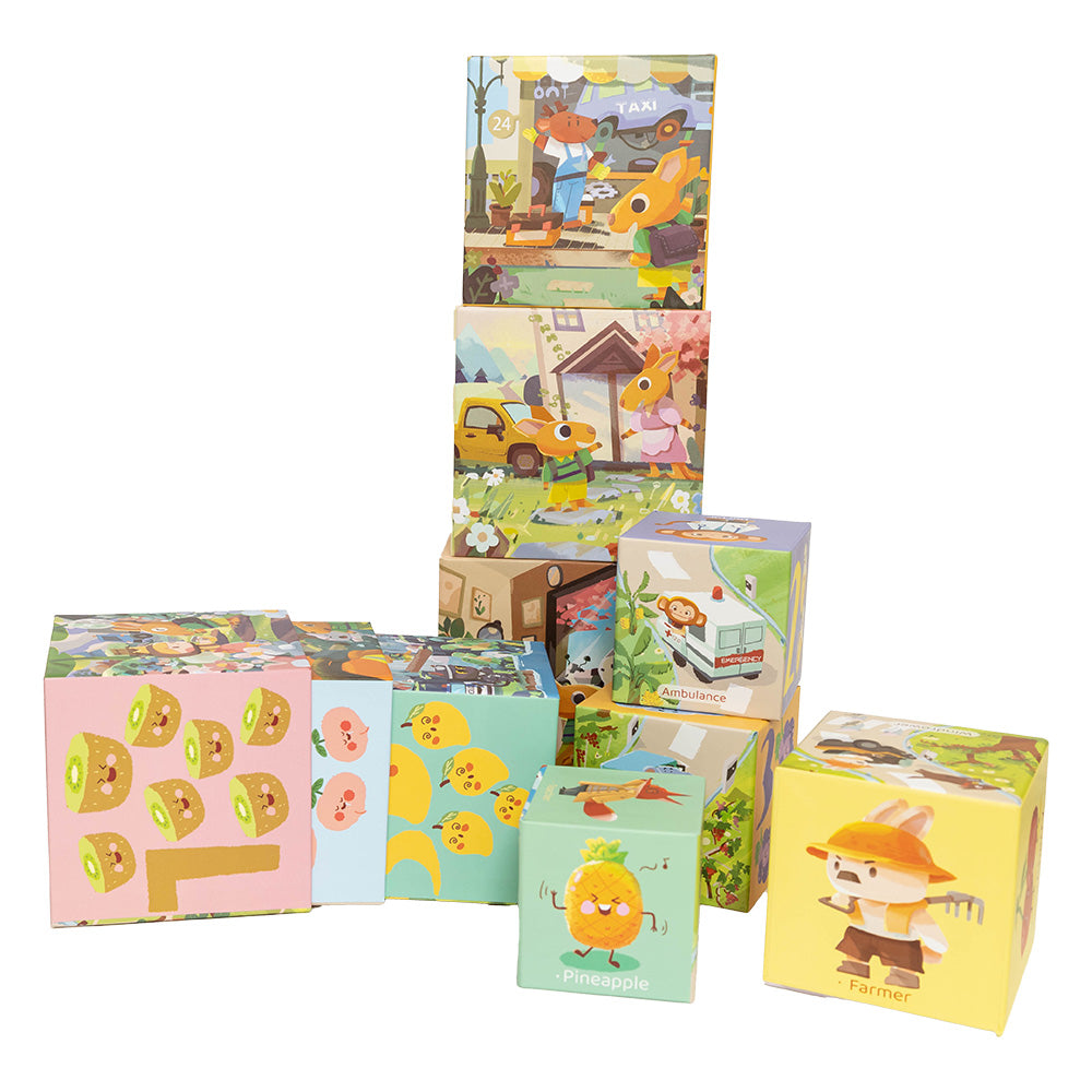 Kolorowa wieża edukacyjna – 10 elementów