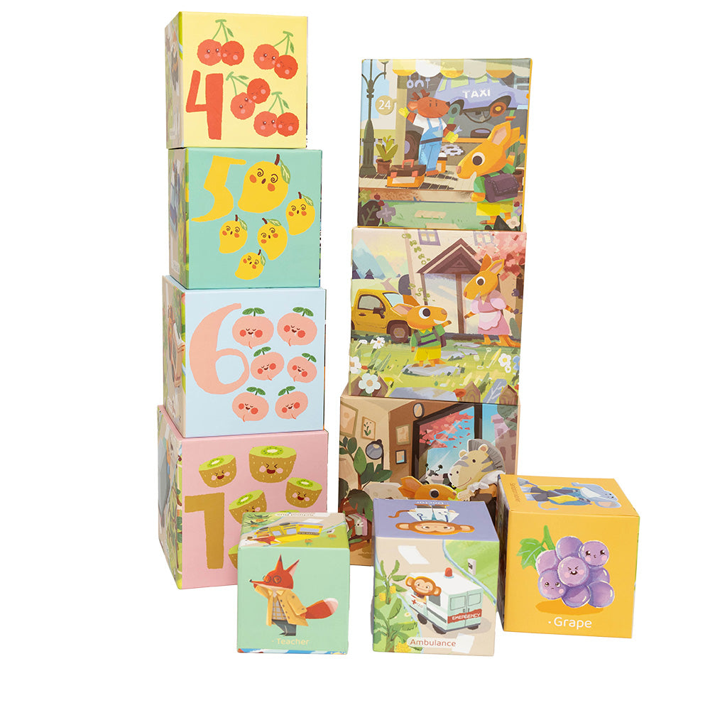 Kolorowa wieża edukacyjna – 10 elementów