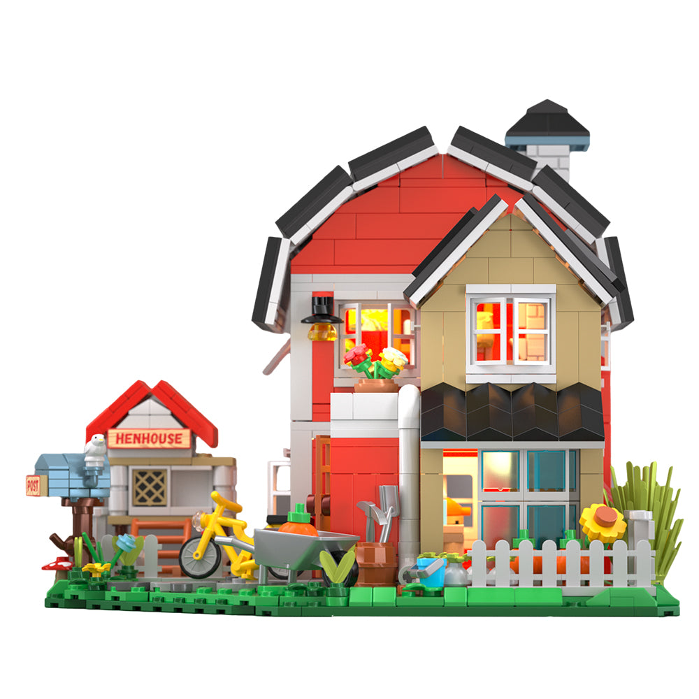 Zestaw klocków Wiejski domek z oświetleniem – 1268 elementów