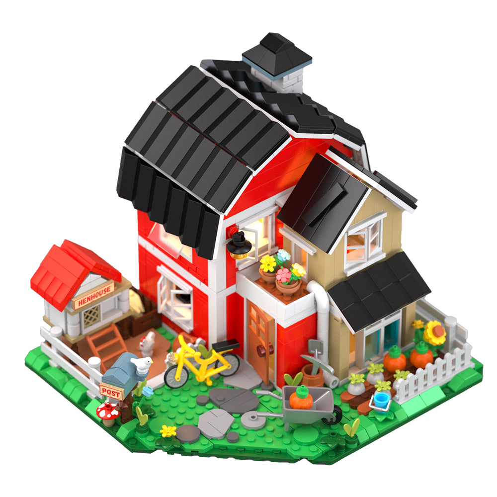 Zestaw klocków Wiejski domek z oświetleniem – 1268 elementów