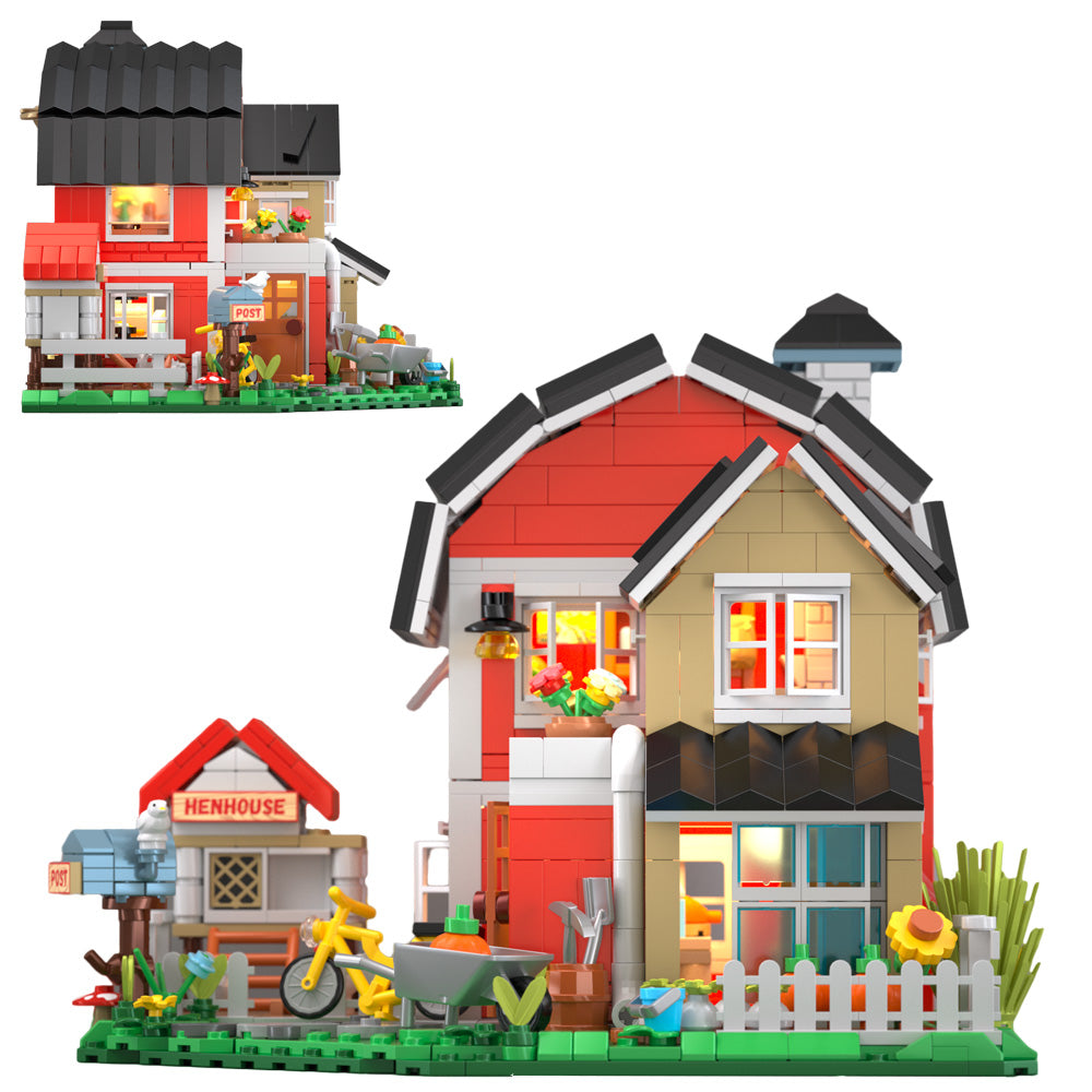 Zestaw klocków Wiejski domek z oświetleniem – 1268 elementów