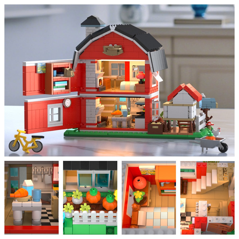 Zestaw klocków Wiejski domek z oświetleniem – 1268 elementów