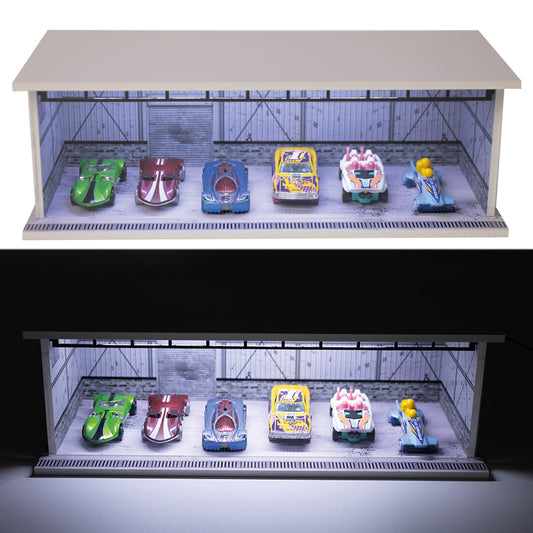 Podświetlana gablota dla autek – garaż