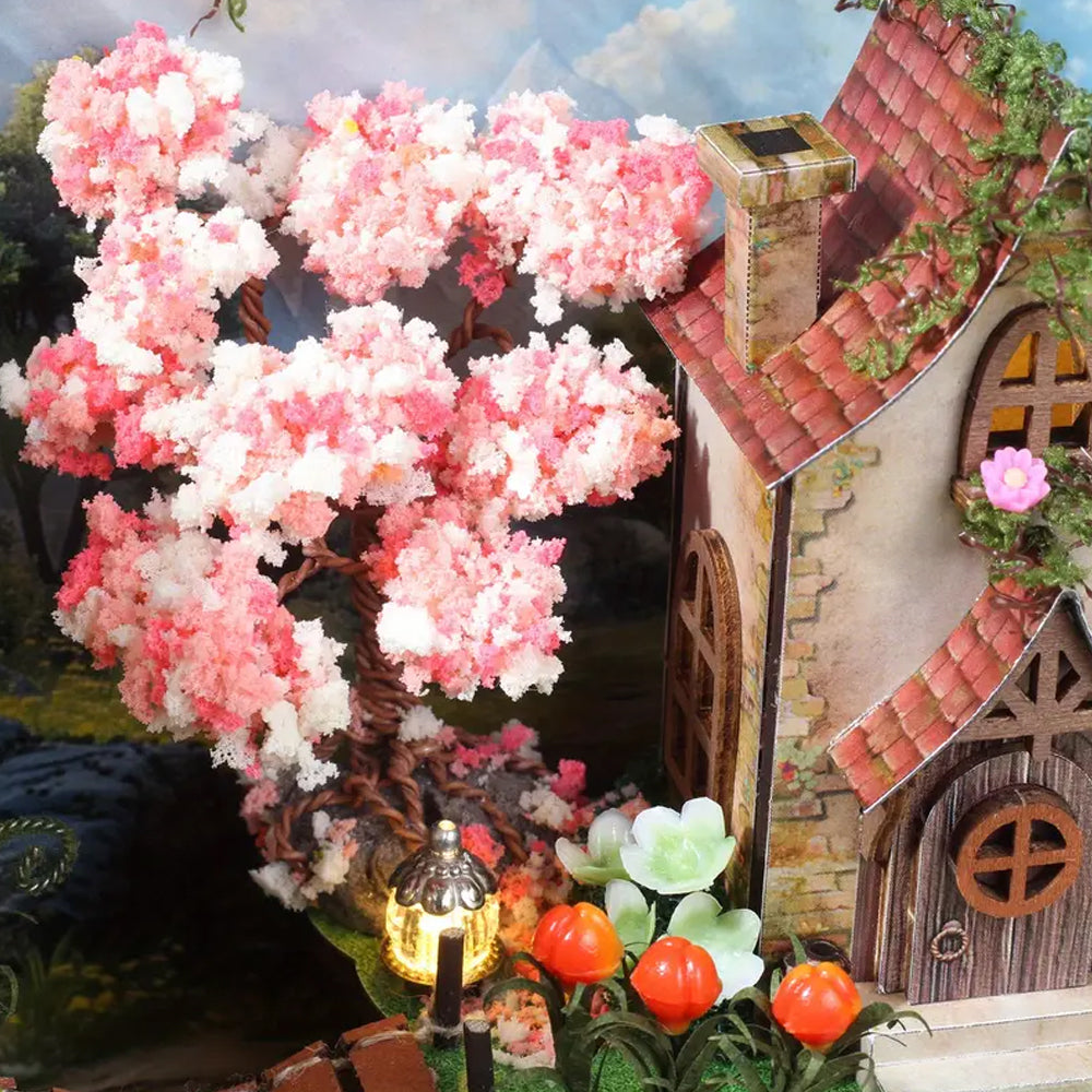 Drewniany miniaturowy domek leśnej wróżki – 146 elementów