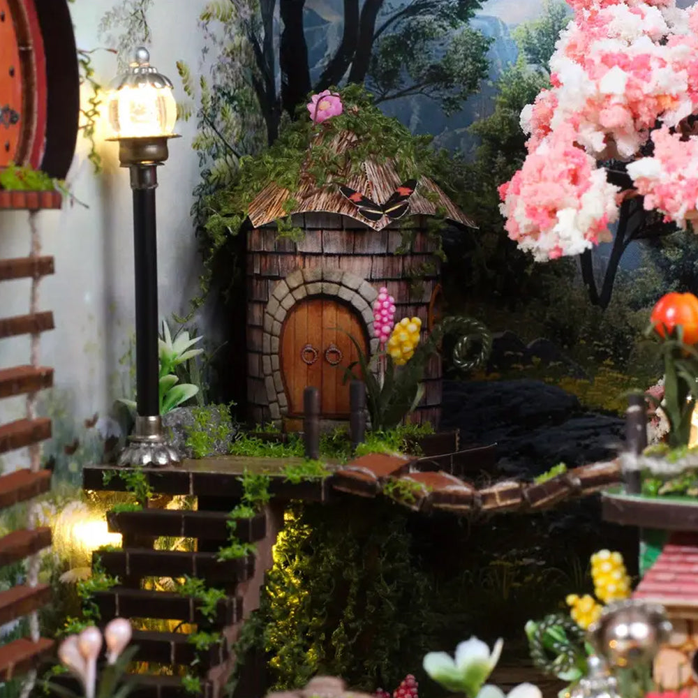 Drewniany miniaturowy domek leśnej wróżki – 146 elementów