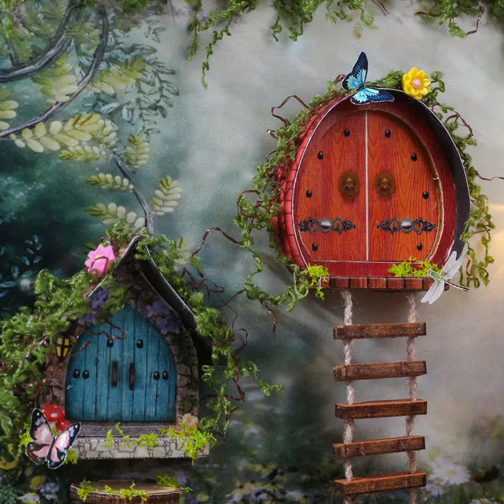 Drewniany miniaturowy domek leśnej wróżki – 146 elementów