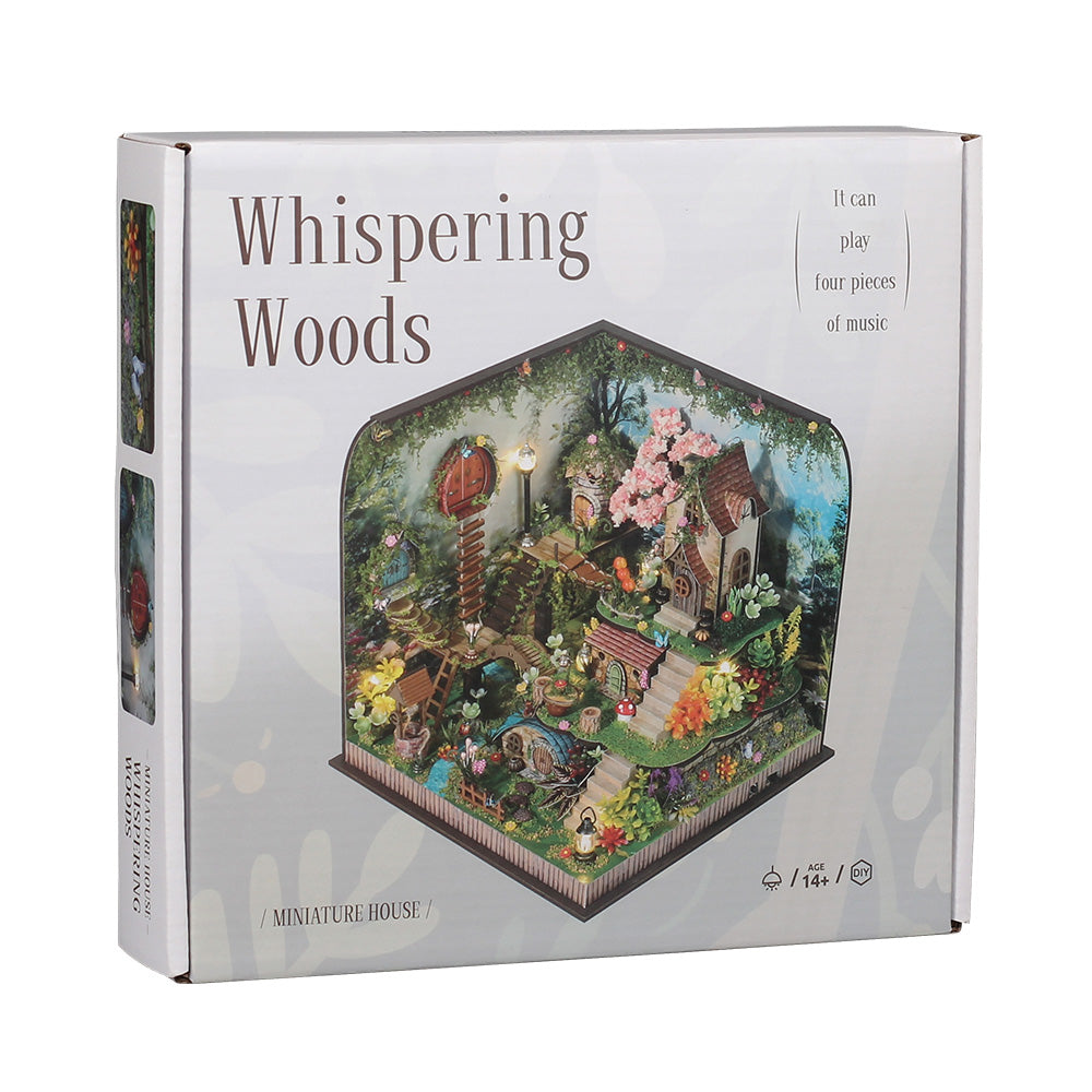 Drewniany miniaturowy domek leśnej wróżki – 146 elementów