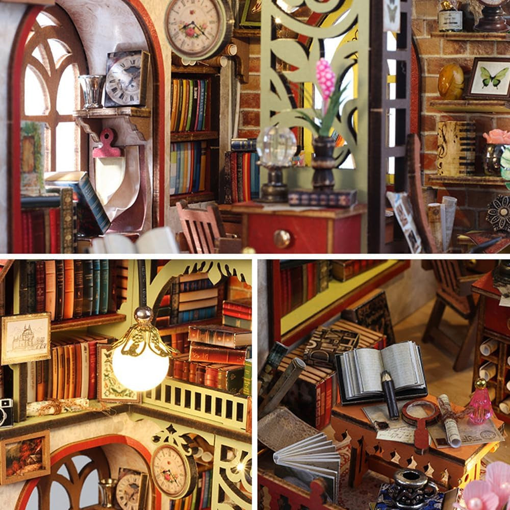 Drewniana miniaturowa biblioteka – 139 elementów