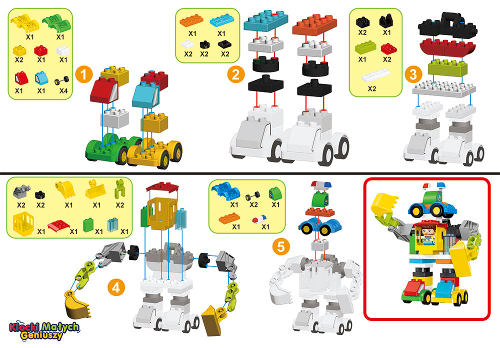 Klocki Małych Geniuszy RoboGiant – 49 elementów
