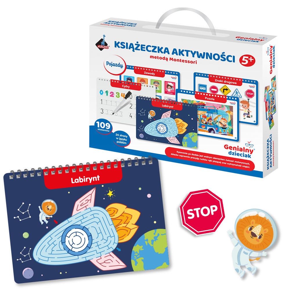 Genialny Dzieciak - Książeczka edukacyjna pojazdy