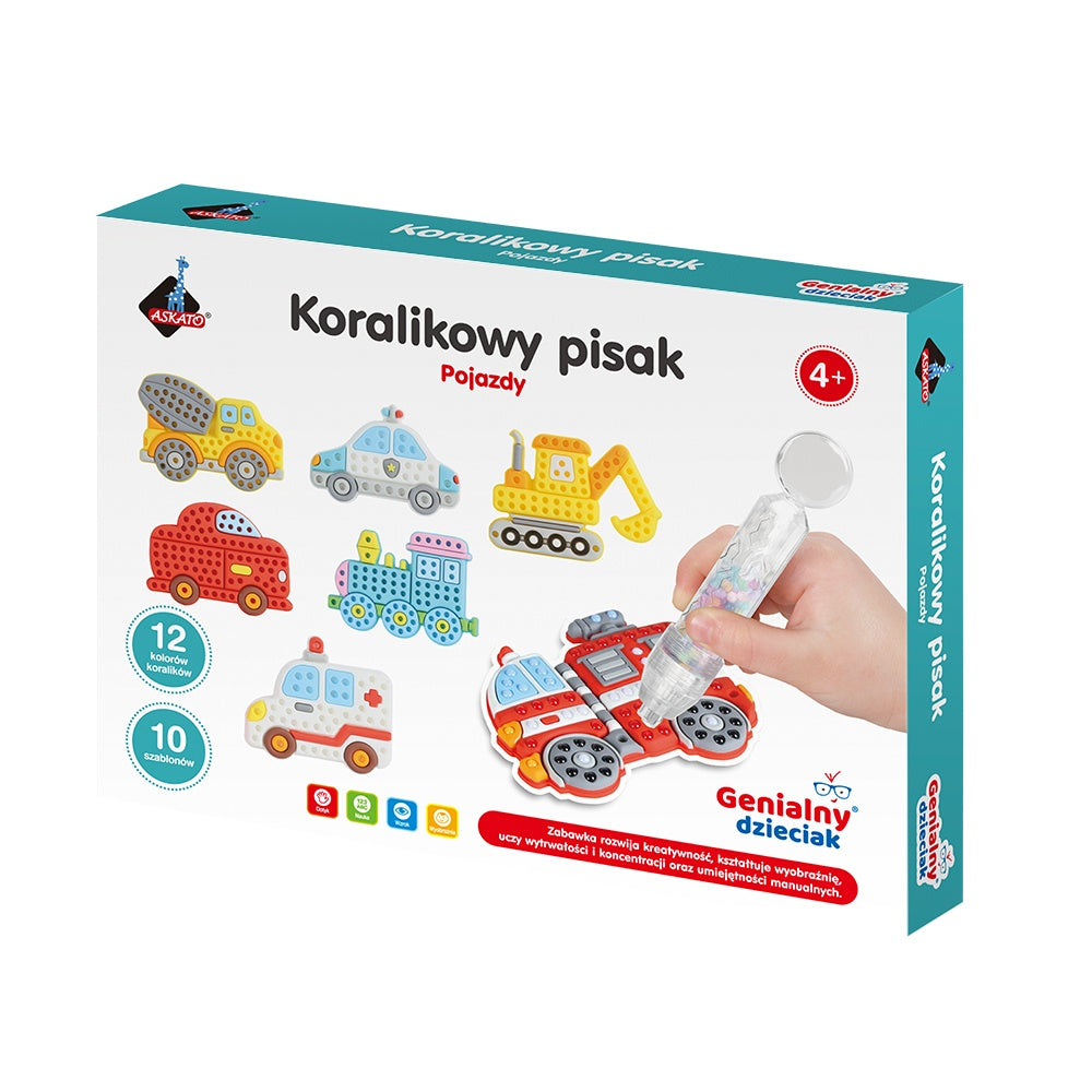 Zestaw kreatywny Koralikowy Pisak - Pojazdy