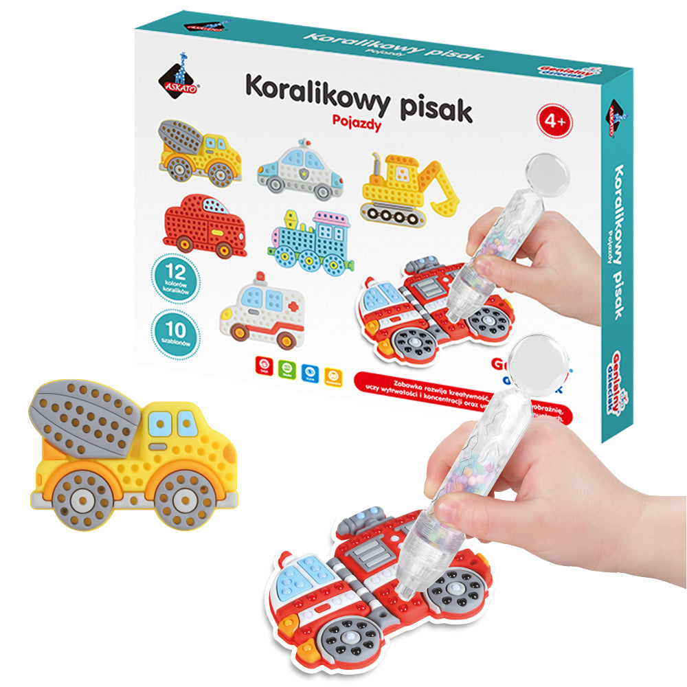 Zestaw kreatywny Koralikowy Pisak - Pojazdy