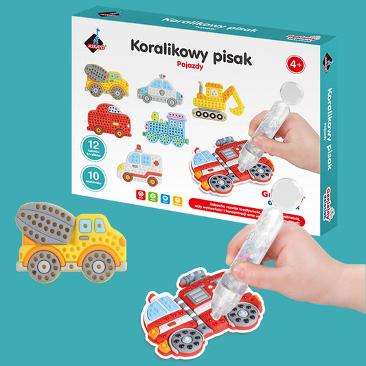 Zestaw kreatywny Koralikowy Pisak - Pojazdy