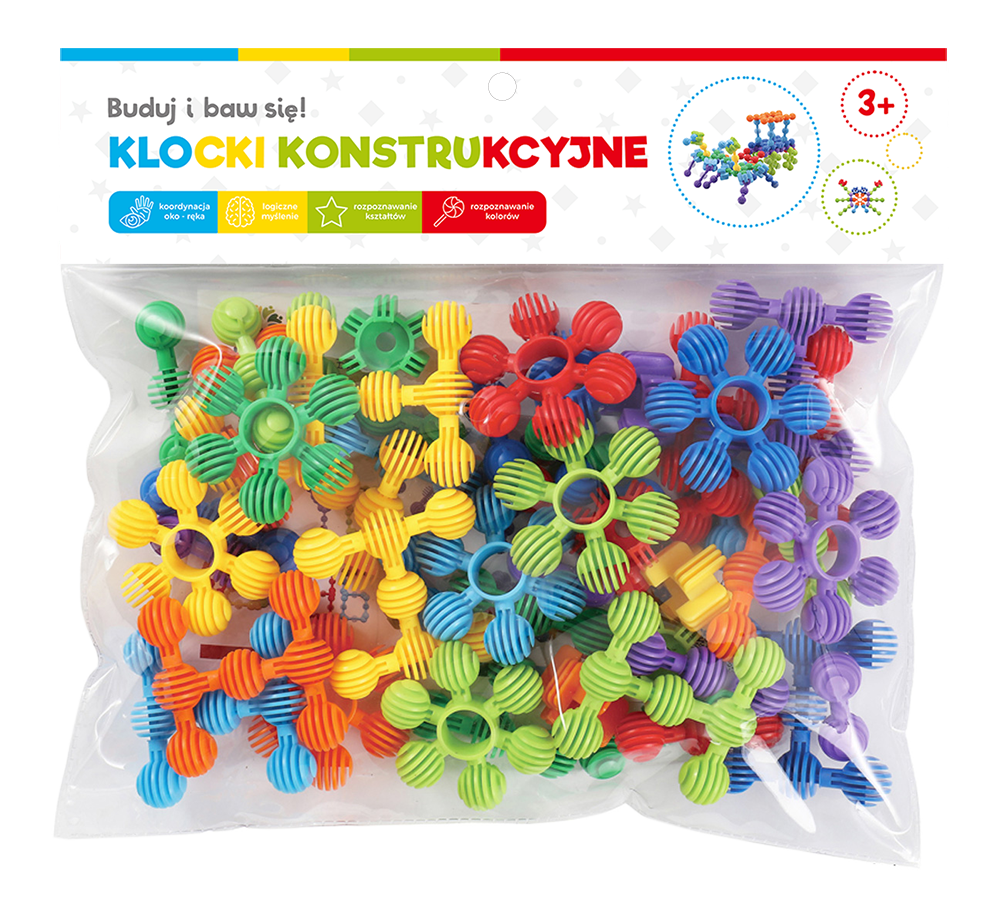 Klocki konstrukcyjne KULKI - 54 elementy