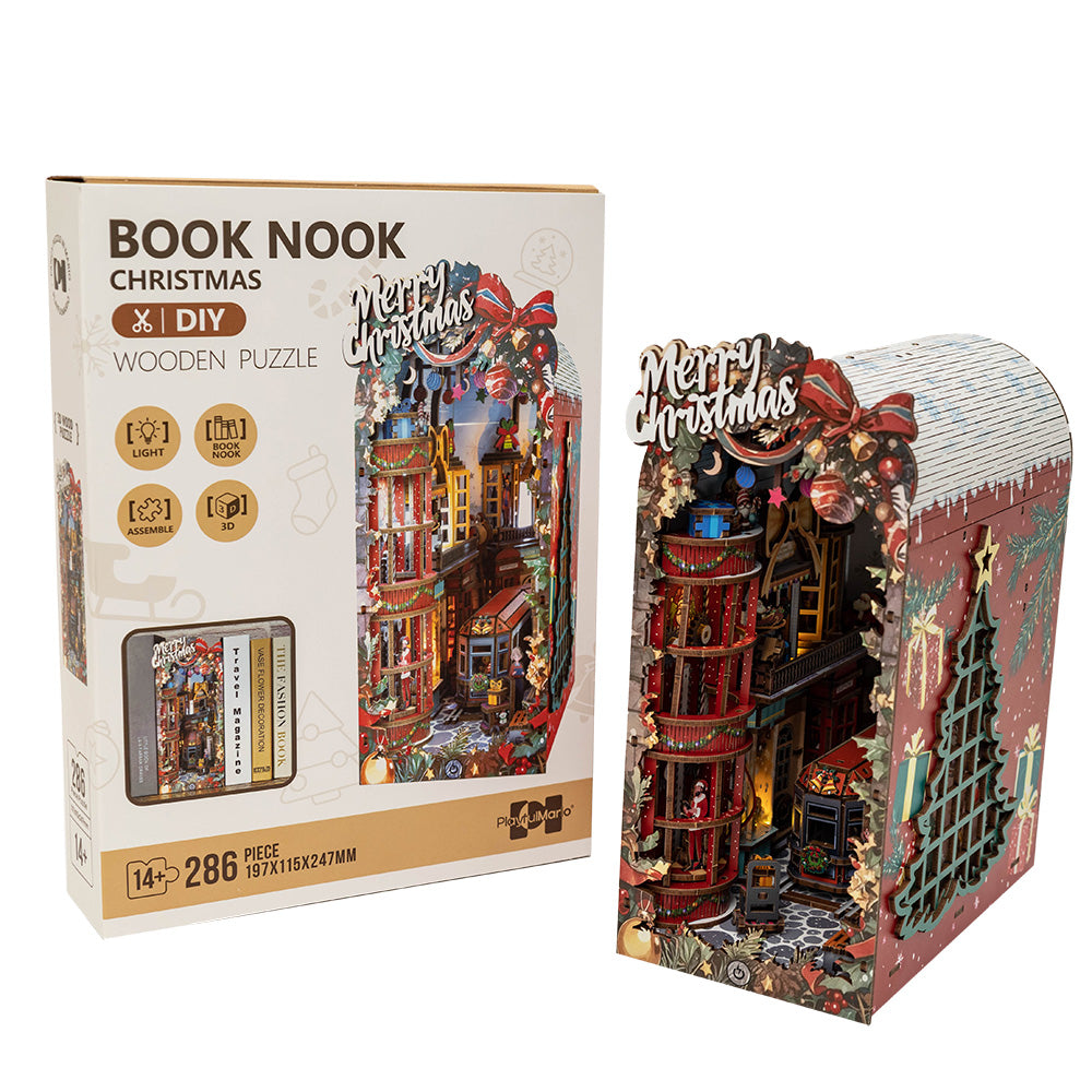 Książkowy Zakątek - Book Nook ze światełkiem – Świąteczna uliczka