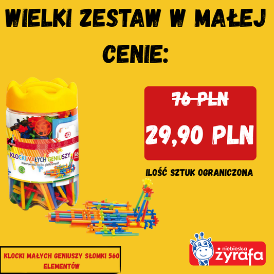 Klocki małych geniuszy słomki - 560 el.